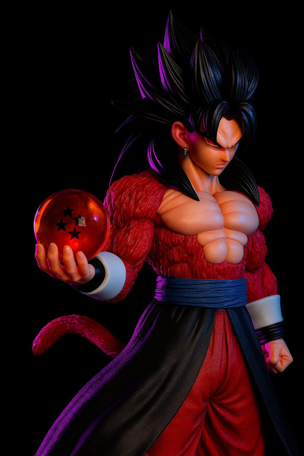 30CM Anime Dragon Ball Super 4 Son Goku Standing Holding Dragon Ball Posture Model Super Saiyan Toy Action Figure Large Doll