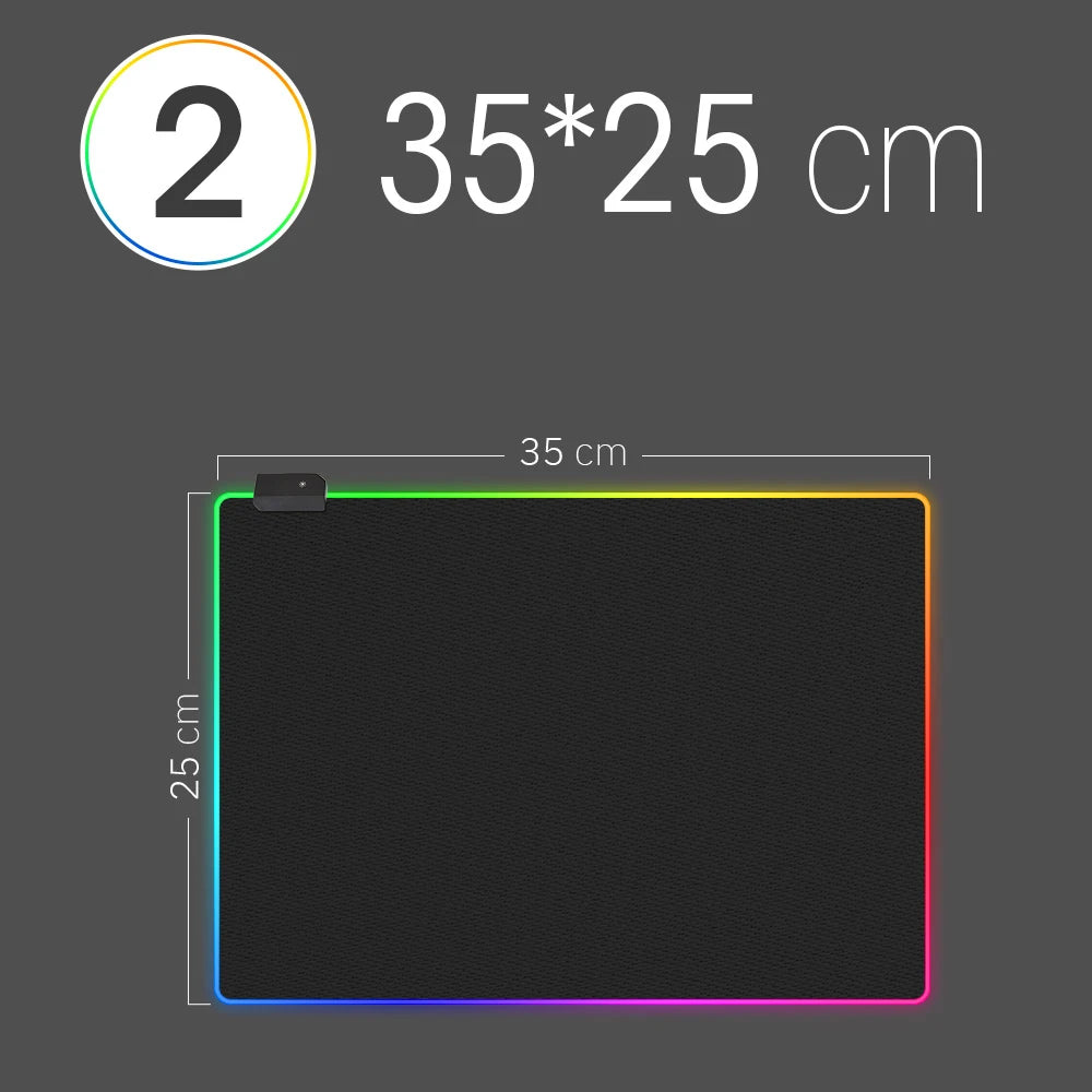 Tapis de souris LED RGB Gaming – 14 modes lumineux | XXL étanche & antidérapant