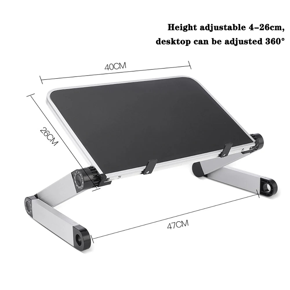 Support Bureau Ergonomique Réglable pour Ordinateur Portable – Aluminium 360° avec Tapis de Souris