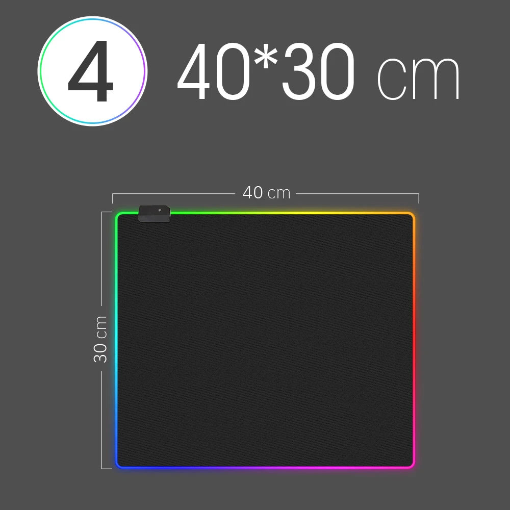 Tapis de souris LED RGB Gaming – 14 modes lumineux | XXL étanche & antidérapant