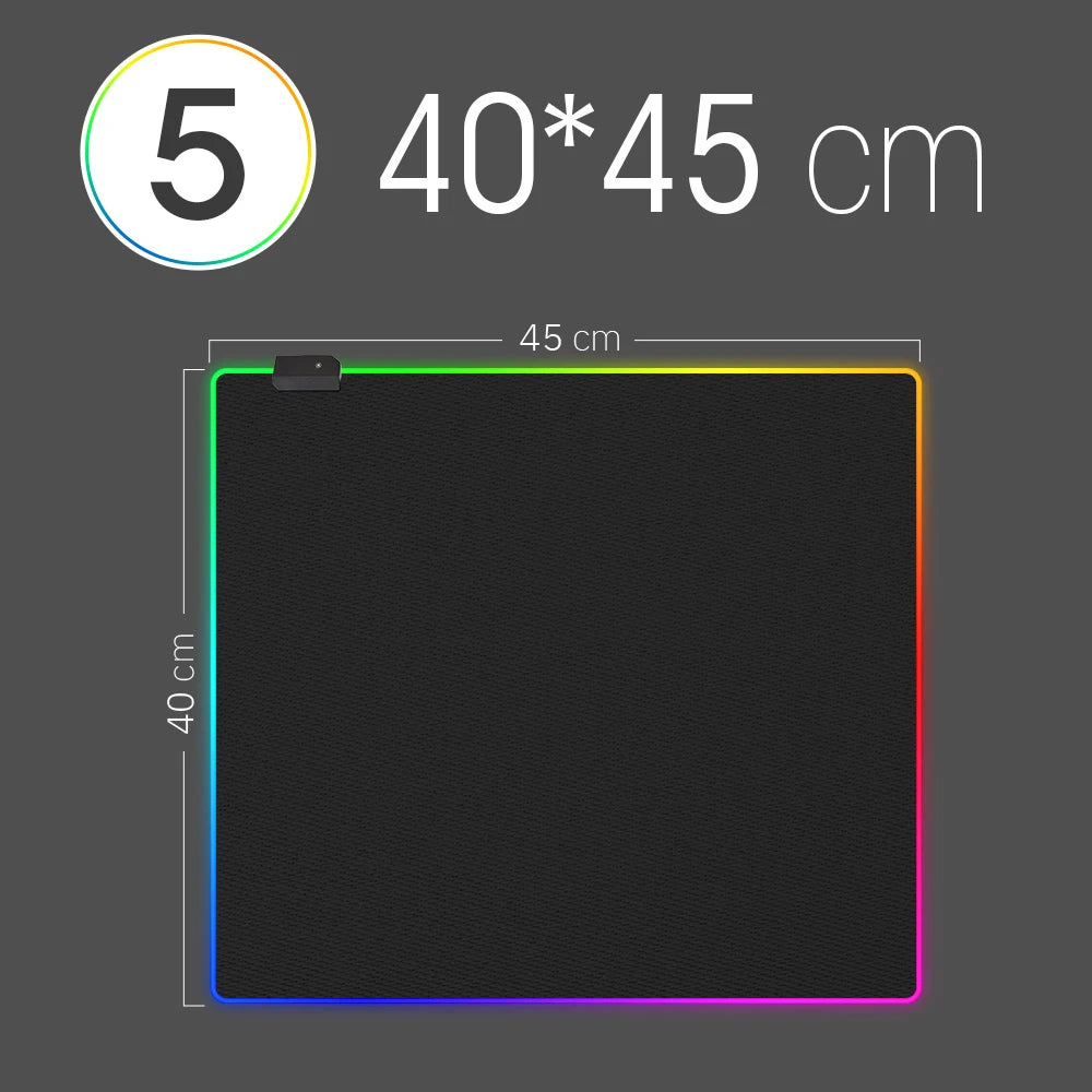 Tapis de souris LED RGB Gaming – 14 modes lumineux | XXL étanche & antidérapant
