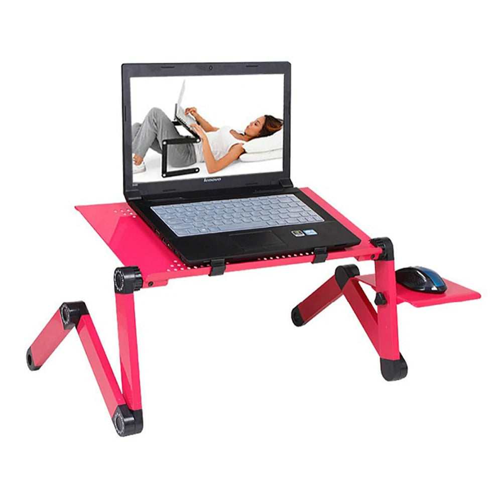 Support Bureau Ergonomique Réglable pour Ordinateur Portable – Aluminium 360° avec Tapis de Souris