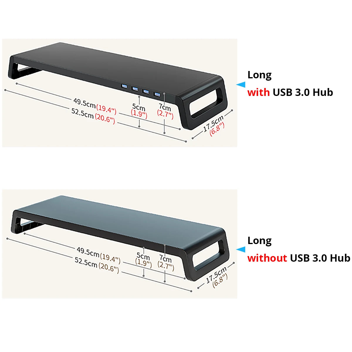 Support de Moniteur Ergonomique avec Rangement & Hub USB 3.0