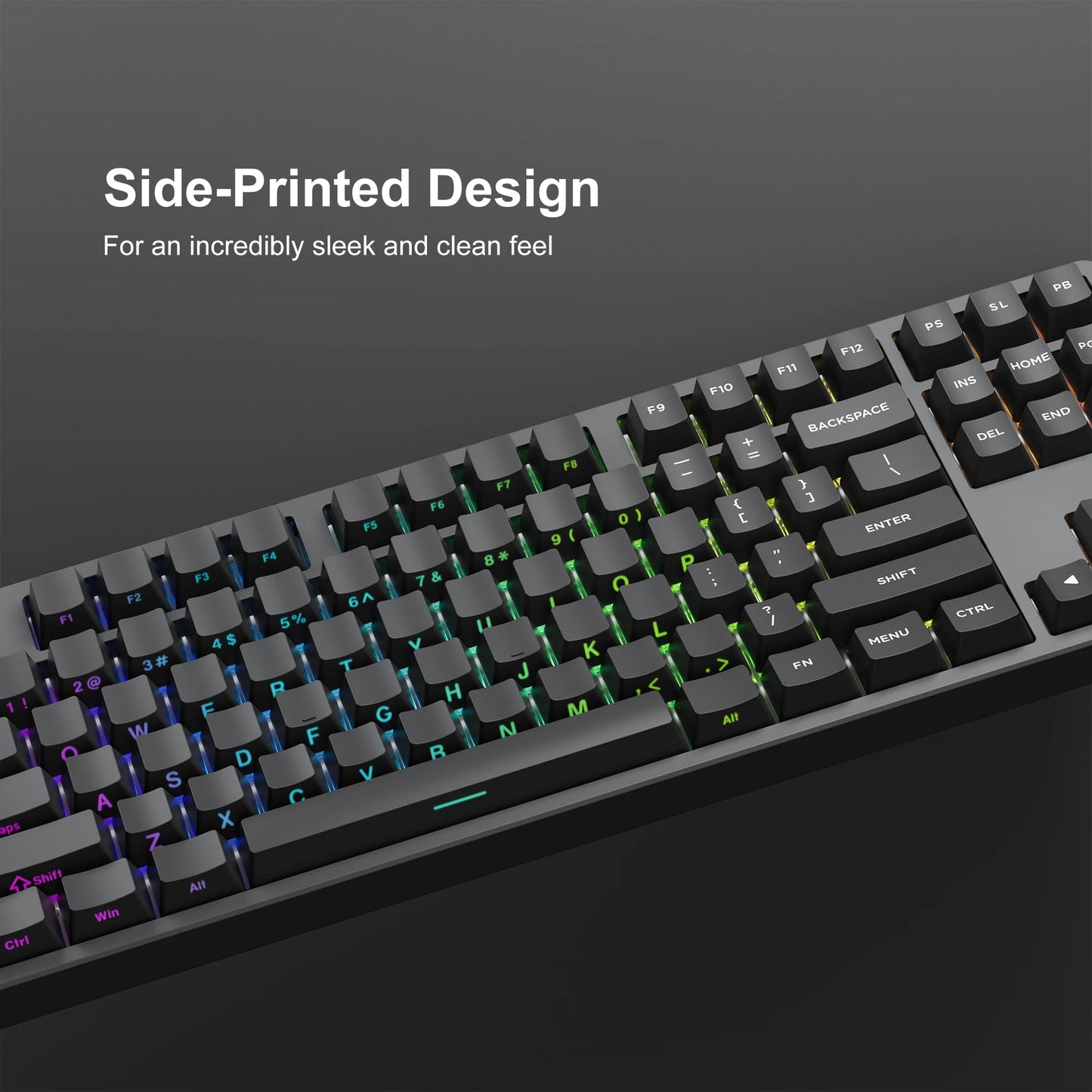 Set de Keycaps PBT Noirs – 123 Touches, Rétroéclairés, Profil Cherry