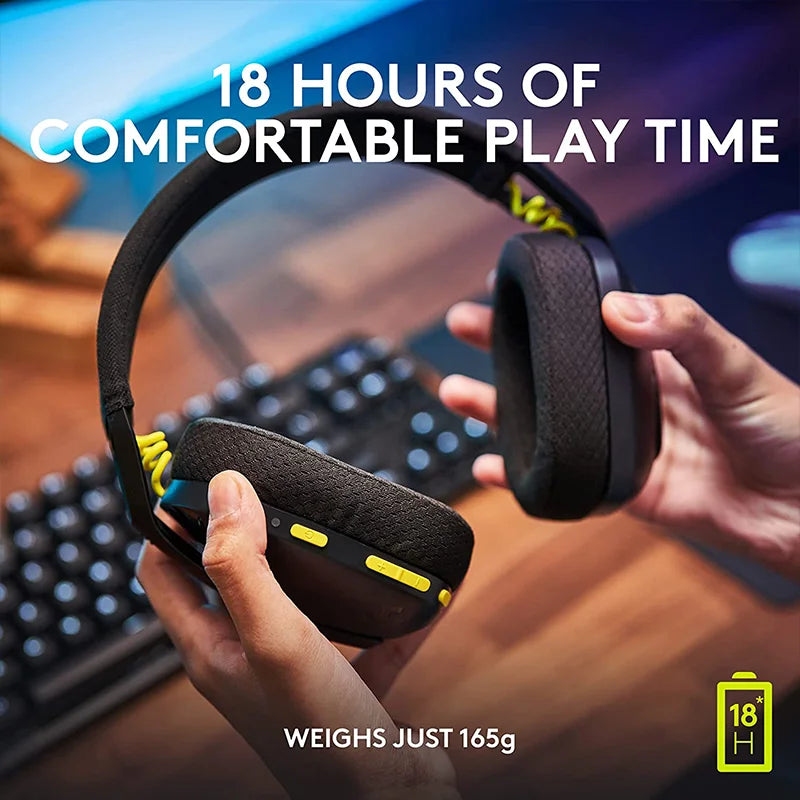 Logitech G435 – Casque Gaming Sans Fil LIGHTSPEED + Bluetooth – Ultra-Léger, Son Surround, 18h Autonomie