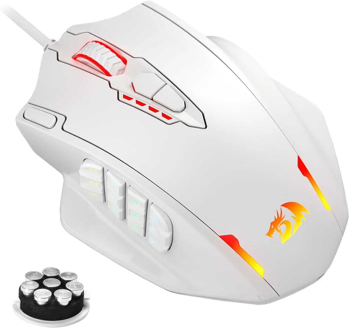 Redragon M908 Impact – Souris Gaming Filaire RGB, 12400 DPI, 18 Boutons Programmables, Poids Ajustable