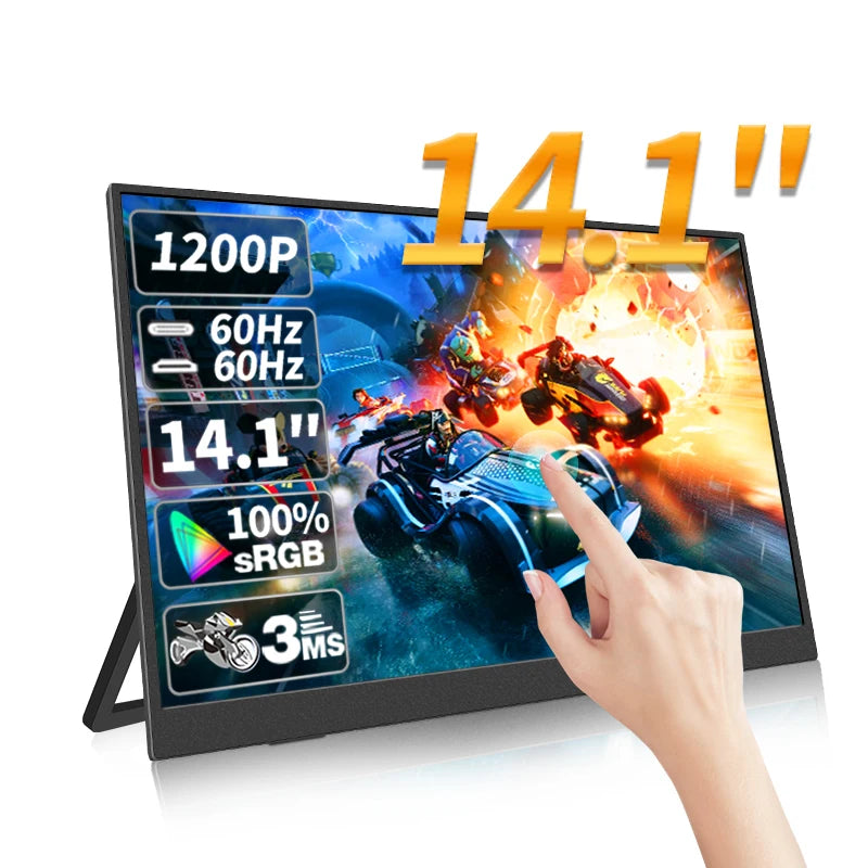 Moniteur Portable Tactile 14.1" | 1200P, 100% sRGB, 60Hz – Idéal Gaming & Bureau