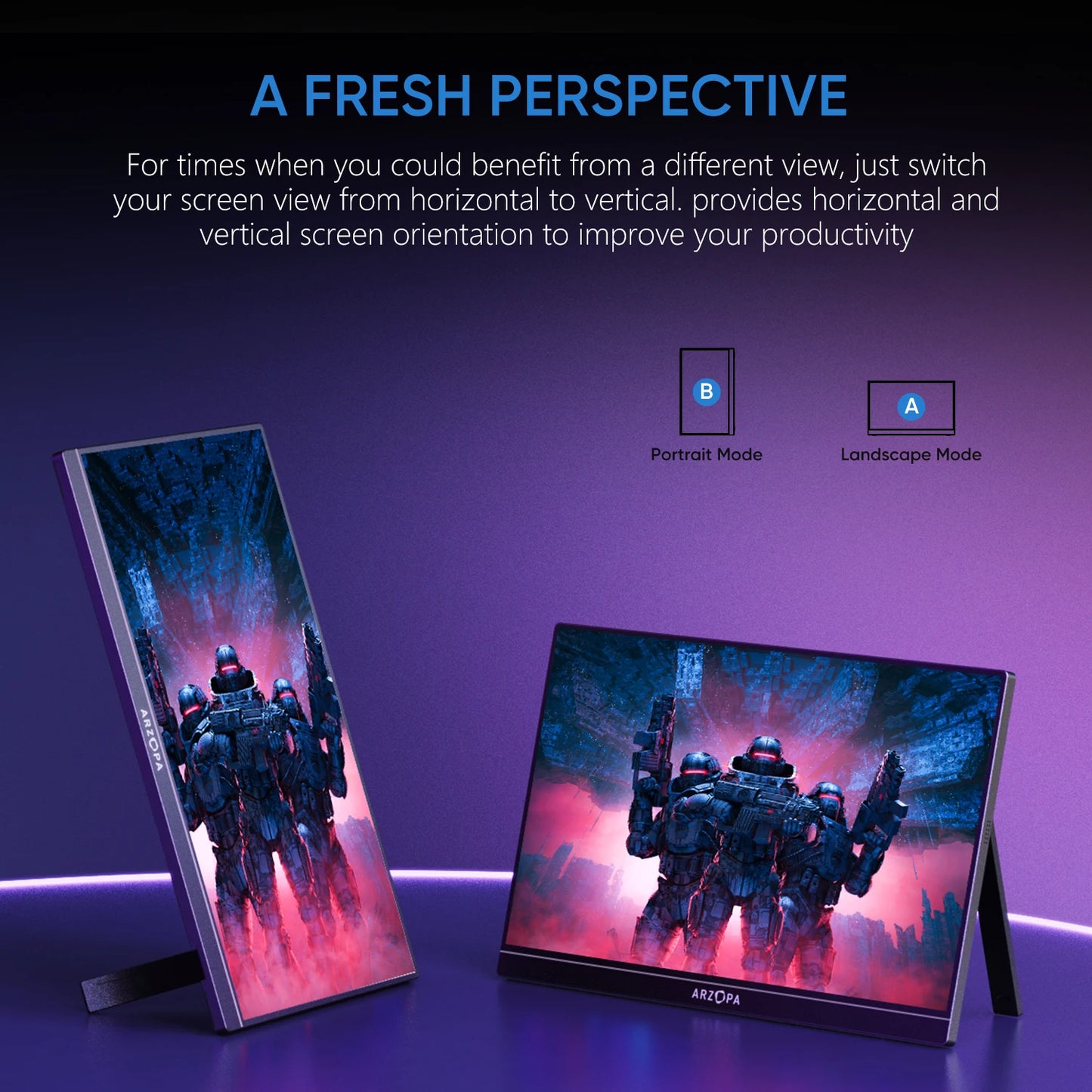 ARZOPA Moniteur Portable 16.1" 144Hz FHD IPS – Gaming et Productivité