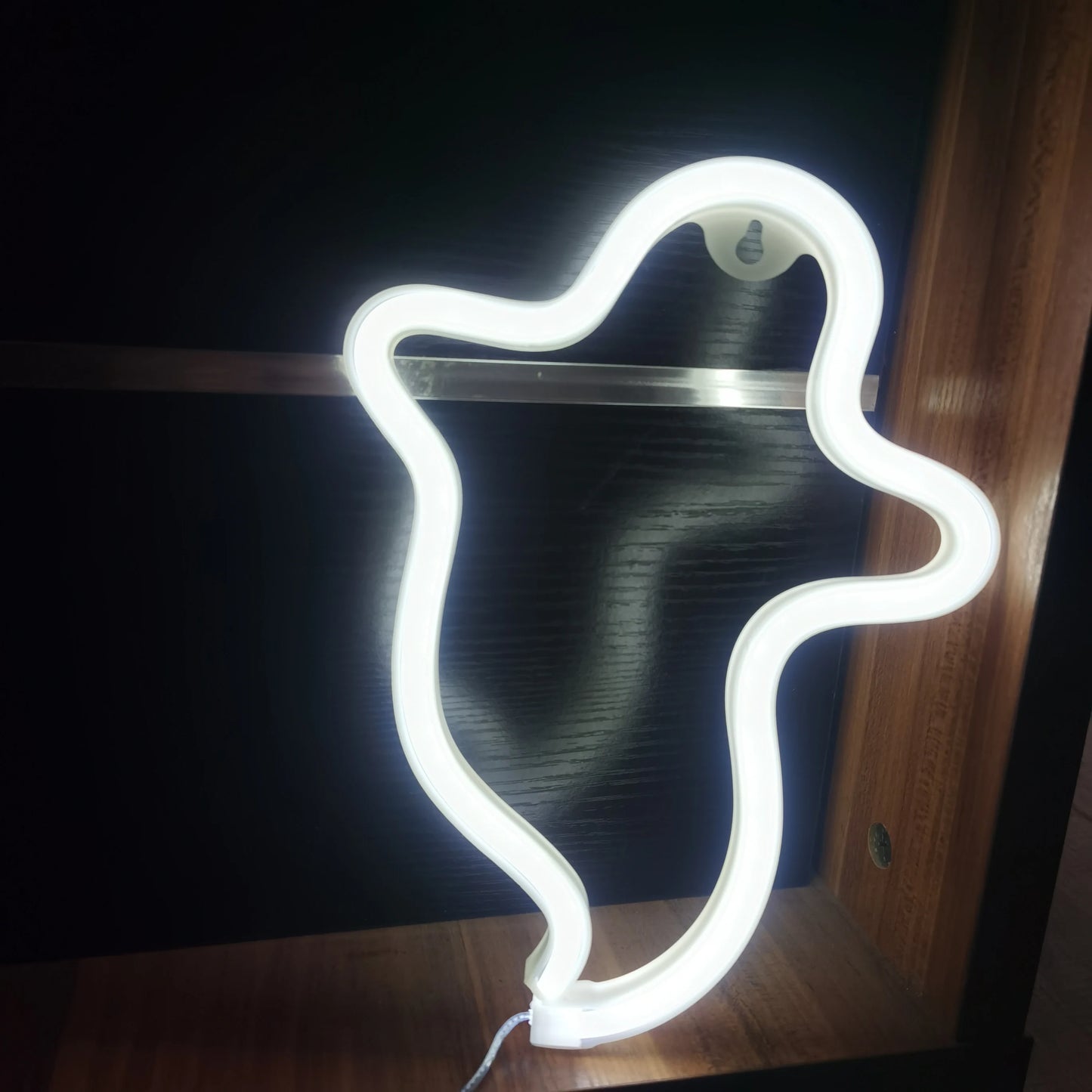 🎃 Décoration Murale LED Néon Halloween – Chauve-Souris & Fantôme