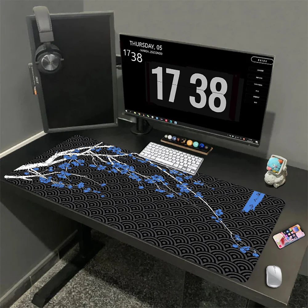Tapis de souris XXL Sakura Japonais – Gaming & Bureau | Antidérapant | Design Fleurs de Cerisier