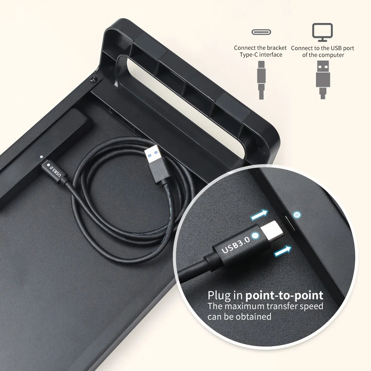Support de Moniteur Ergonomique avec Rangement & Hub USB 3.0
