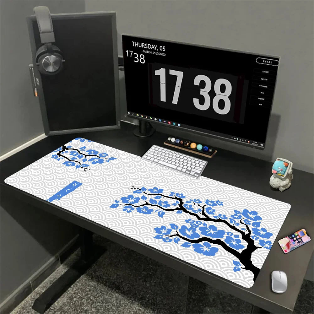 Tapis de souris XXL Sakura Japonais – Gaming & Bureau | Antidérapant | Design Fleurs de Cerisier
