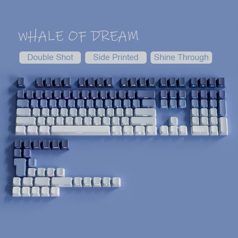 Set de Keycaps PBT Rétroéclairés – Double Injection, RGB, 135 Touches