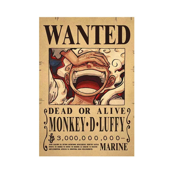 Affiches Wanted One Piece – Posters Vintage des Mugs de Primes