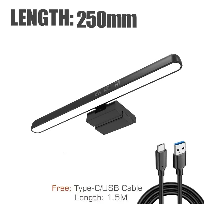 Barre lumineuse LED pour écran PC – Lampe de bureau USB, 3 températures de couleur, luminosité réglable, protection des yeux, montage sans encombrement