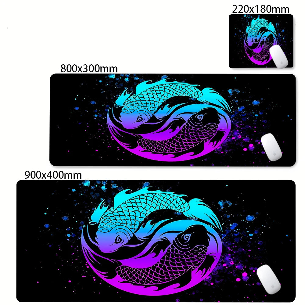 Tapis de souris XXL Japonais Koi – Gaming & Bureau | Antidérapant | Design Anime