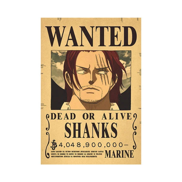 Affiches Wanted One Piece – Posters Vintage des Mugs de Primes