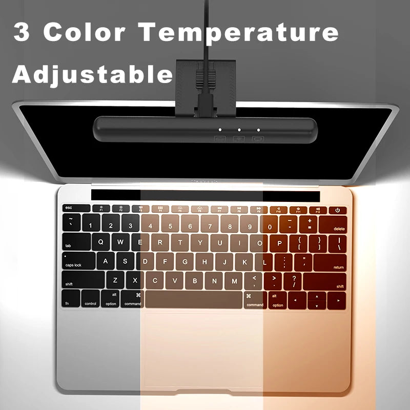 Barre lumineuse LED pour écran PC – Lampe de bureau USB, 3 températures de couleur, luminosité réglable, protection des yeux, montage sans encombrement