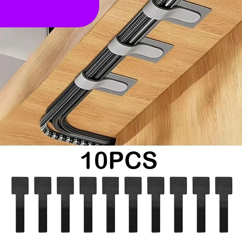 Lot de 10 Sangles Auto-Adhésives Réutilisables – Organisez Vos Câbles Facilement !