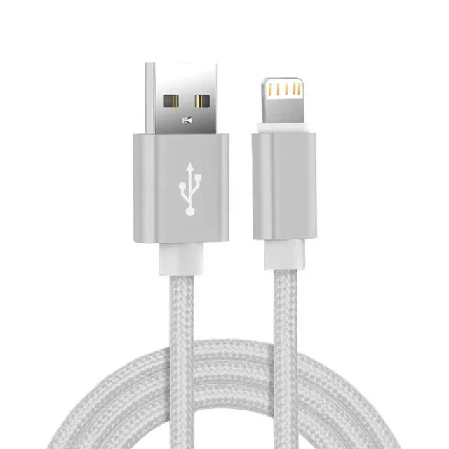 Câble USB Tressé en Nylon pour iPhone – Charge Rapide & Résistant