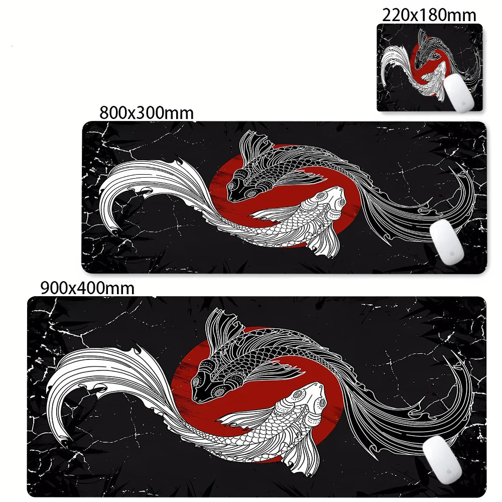 Tapis de souris XXL Japonais Koi – Gaming & Bureau | Antidérapant | Design Anime