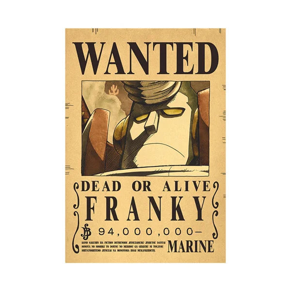 Affiches Wanted One Piece – Posters Vintage des Mugs de Primes