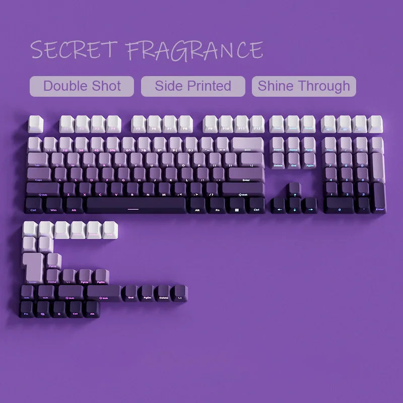 Set de Keycaps PBT Rétroéclairés – Double Injection, RGB, 135 Touches