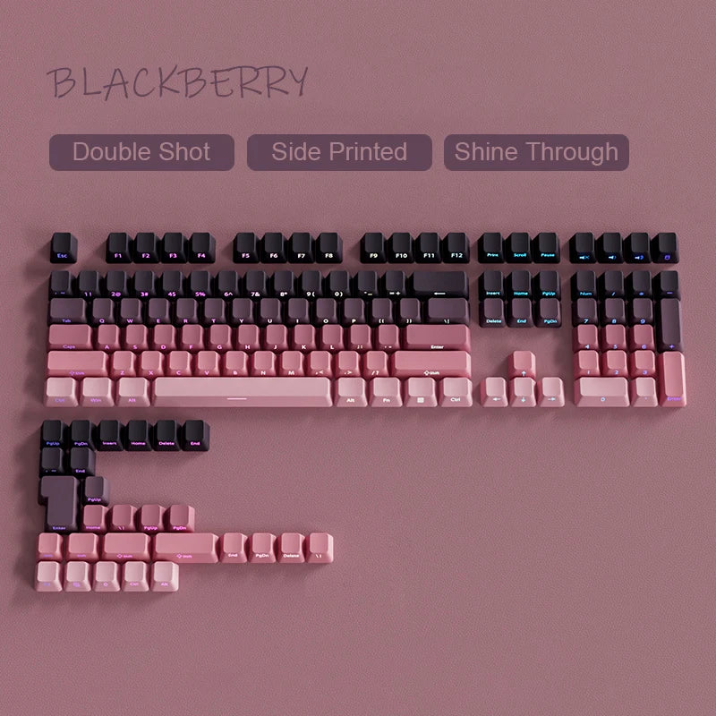 Set de Keycaps PBT Rétroéclairés – Double Injection, RGB, 135 Touches