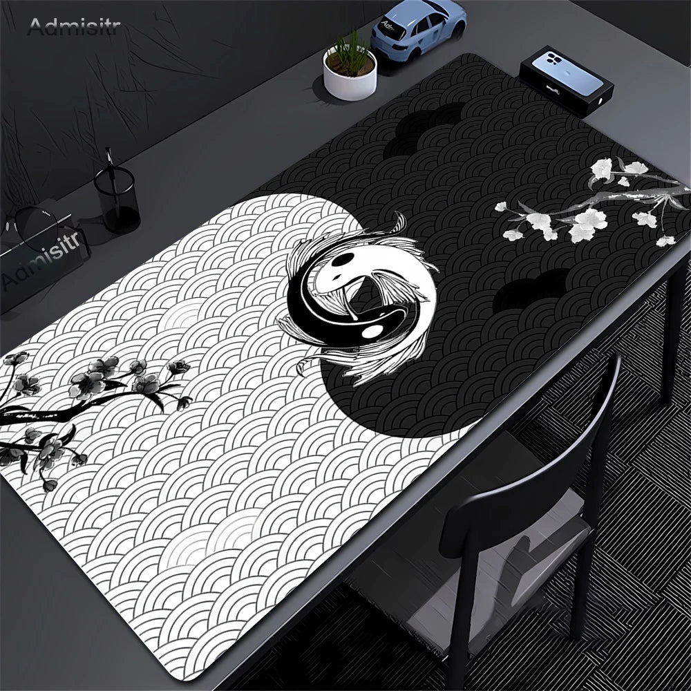 Tapis de souris XXL Japonais Koi – Gaming & Bureau | Antidérapant | Design Anime