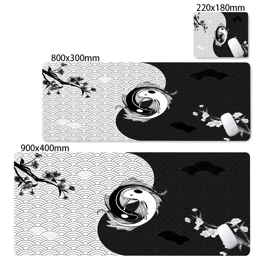 Tapis de souris XXL Japonais Koi – Gaming & Bureau | Antidérapant | Design Anime
