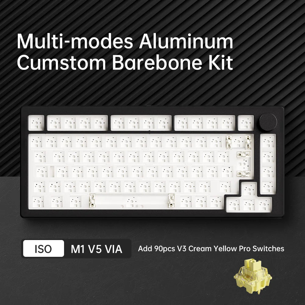 Akko MonsGeek M1 V5 – Clavier mécanique Barebone 75% Tri-Mode, VIA Compatible, Échange à chaud, RGB, Batterie 8000 mAh