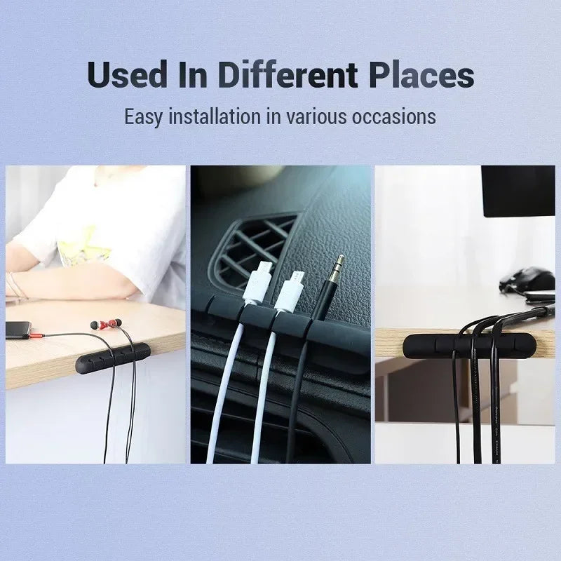 Organisateur de Câbles USB en Silicone – Gestion Facile et Propre des Fils | 1 ou 2 Pièces
