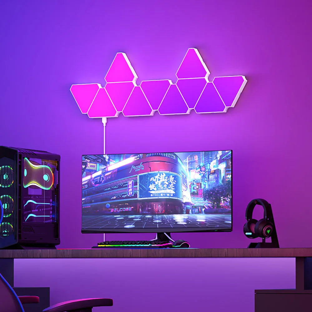Panneaux Lumineux LED Triangulaires RGB - Éclairage Intelligents et Modulables