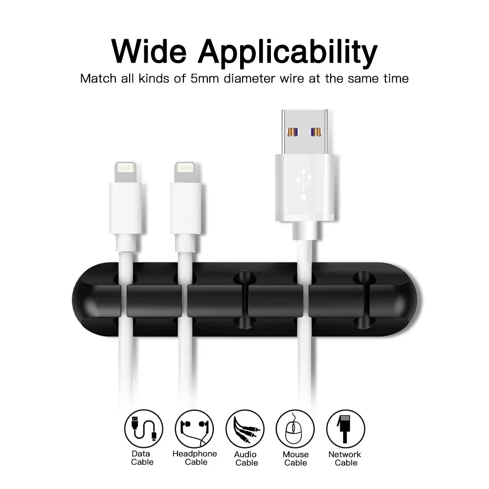 Organisateur de câbles USB en Silicone – Clips de Gestion pour Bureau et Maison