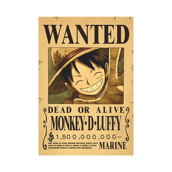 Affiches Wanted One Piece – Posters Vintage des Mugs de Primes