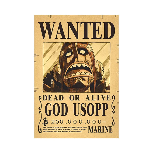 Affiches Wanted One Piece – Posters Vintage des Mugs de Primes