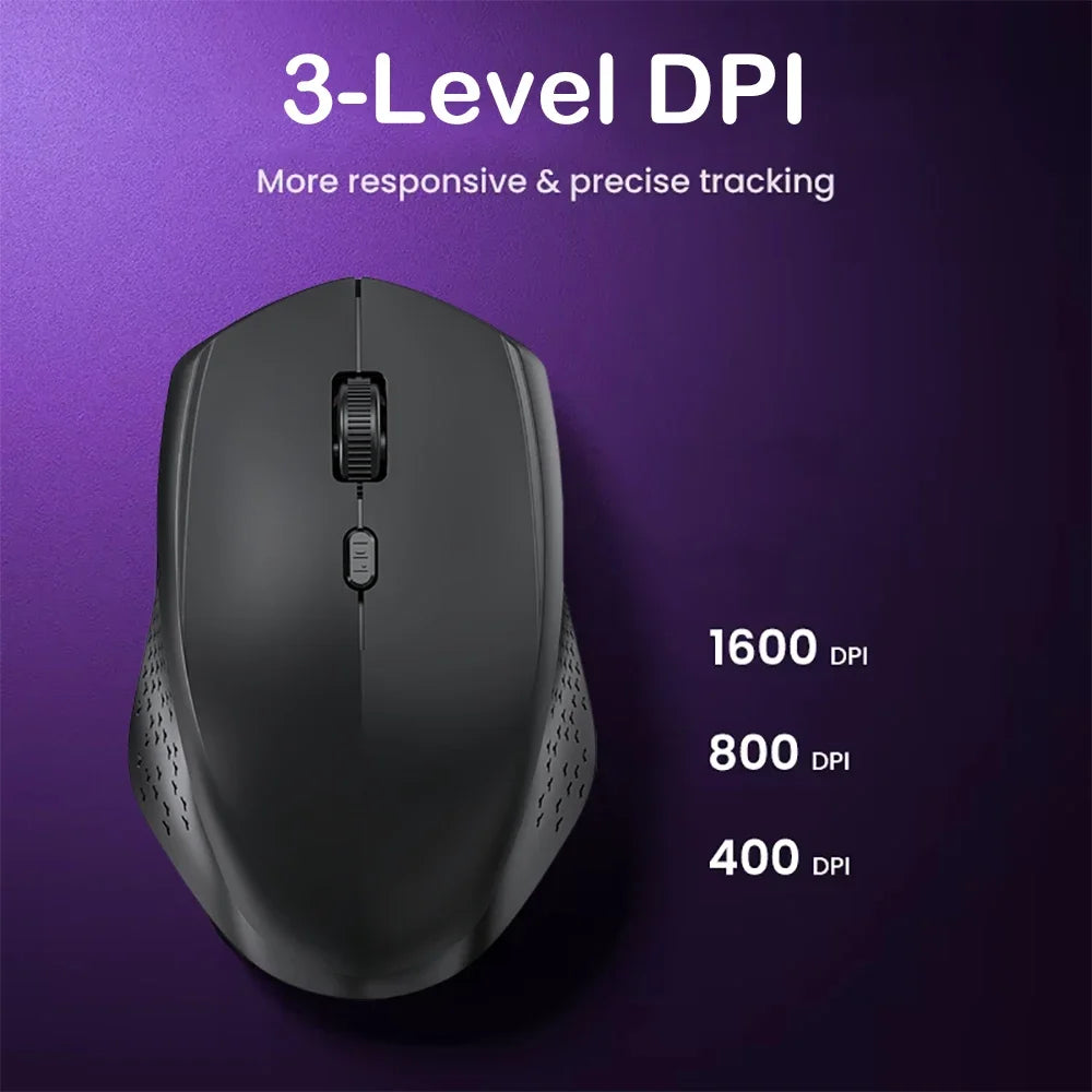 Souris Sans Fil Bluetooth 5.2 & 2.4G – Silencieuse | Rechargeable | 1600 DPI | PC & Mac