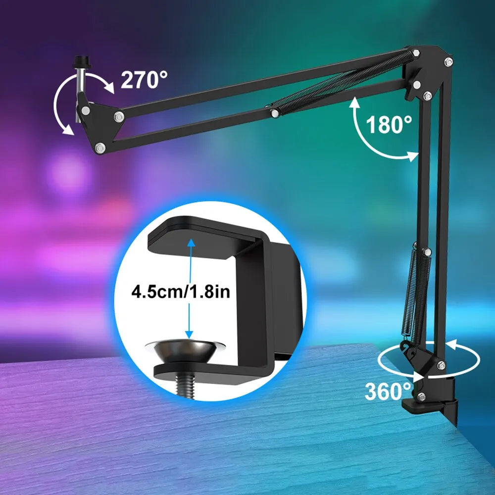Microphone Professionnel USB Haomuren avec Bras Articulé – Qualité Studio