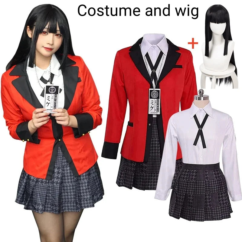 Cosplay Kakegurui - Jabami Yumeko | Uniforme Scolaire + Perruque