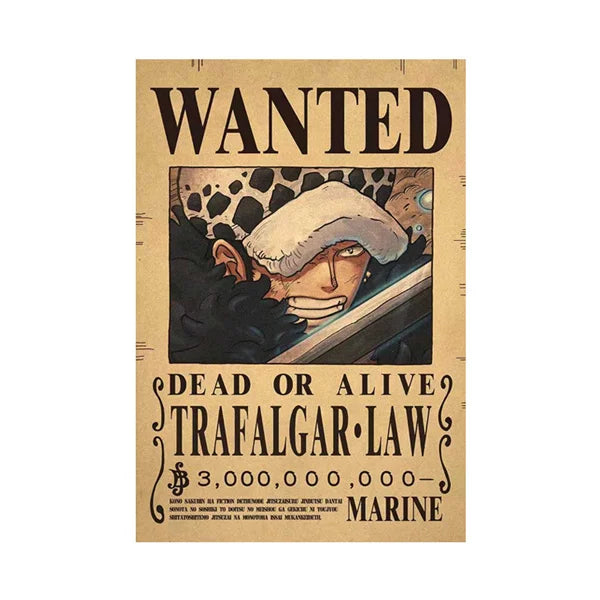 Affiches Wanted One Piece – Posters Vintage des Mugs de Primes