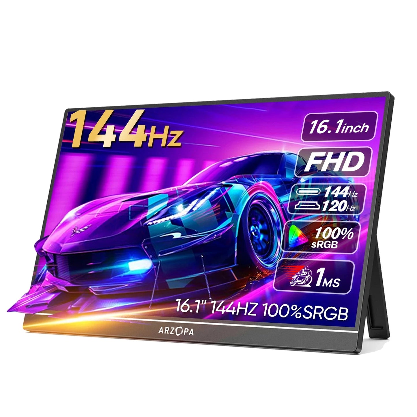 ARZOPA Moniteur Portable 16.1" 144Hz FHD IPS – Gaming et Productivité
