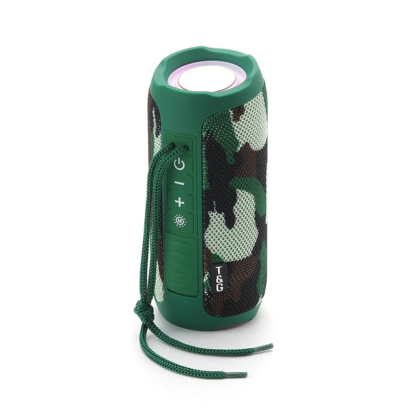 Enceinte Bluetooth Portable TG227 – Étanche IPX5, LED, Radio FM, Bass Boost, 1200 mAh