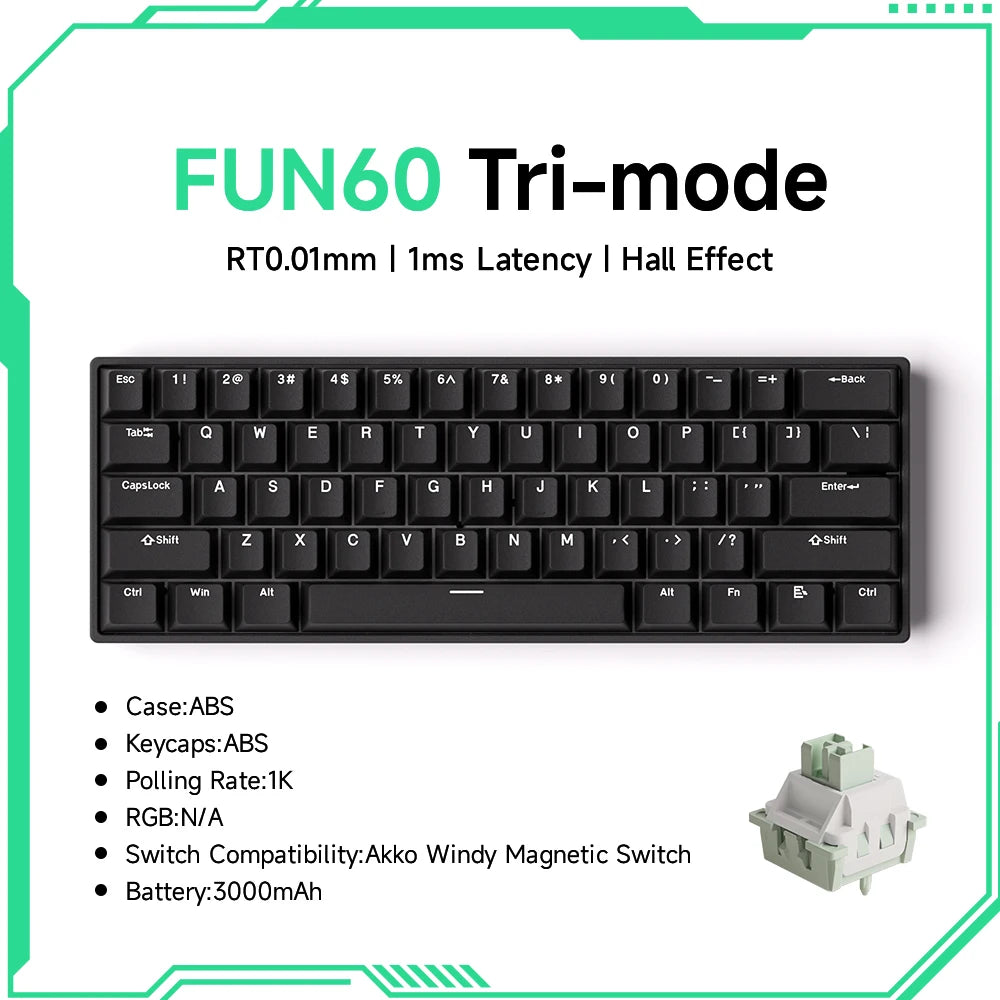 Clavier Gaming Monsgeek FUN60 Pro & MAX – Switchs Magnétiques, 60% Compact, 8K Polling Rate, ARGB
