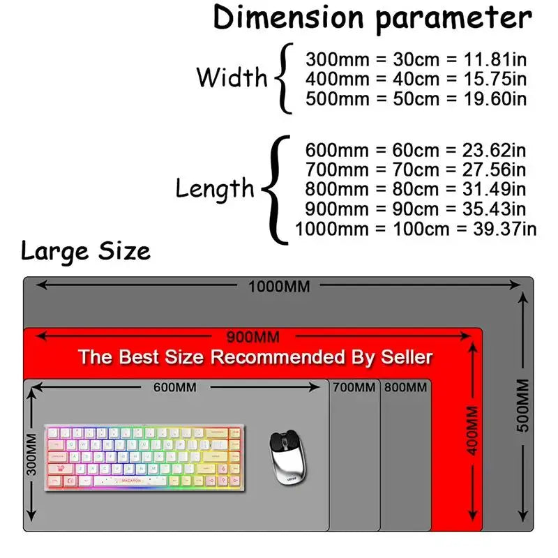 Tapis de souris XXL Minimaliste – Gaming & Bureau | Design épuré | Antidérapant