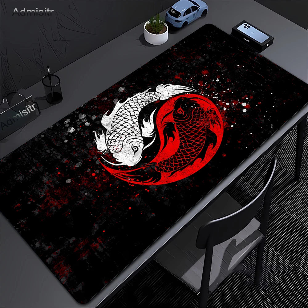 Tapis de souris XXL Japonais Koi – Gaming & Bureau | Antidérapant | Design Anime