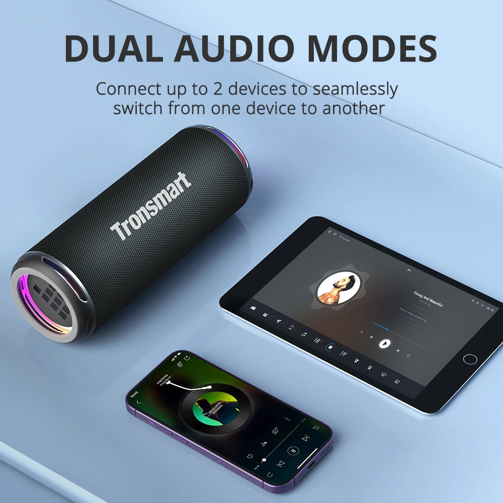 Enceinte Bluetooth Tronsmart T7 Lite – Basses Renforcées, 24h Autonomie, Étanche IPX7, Éclairage RGB