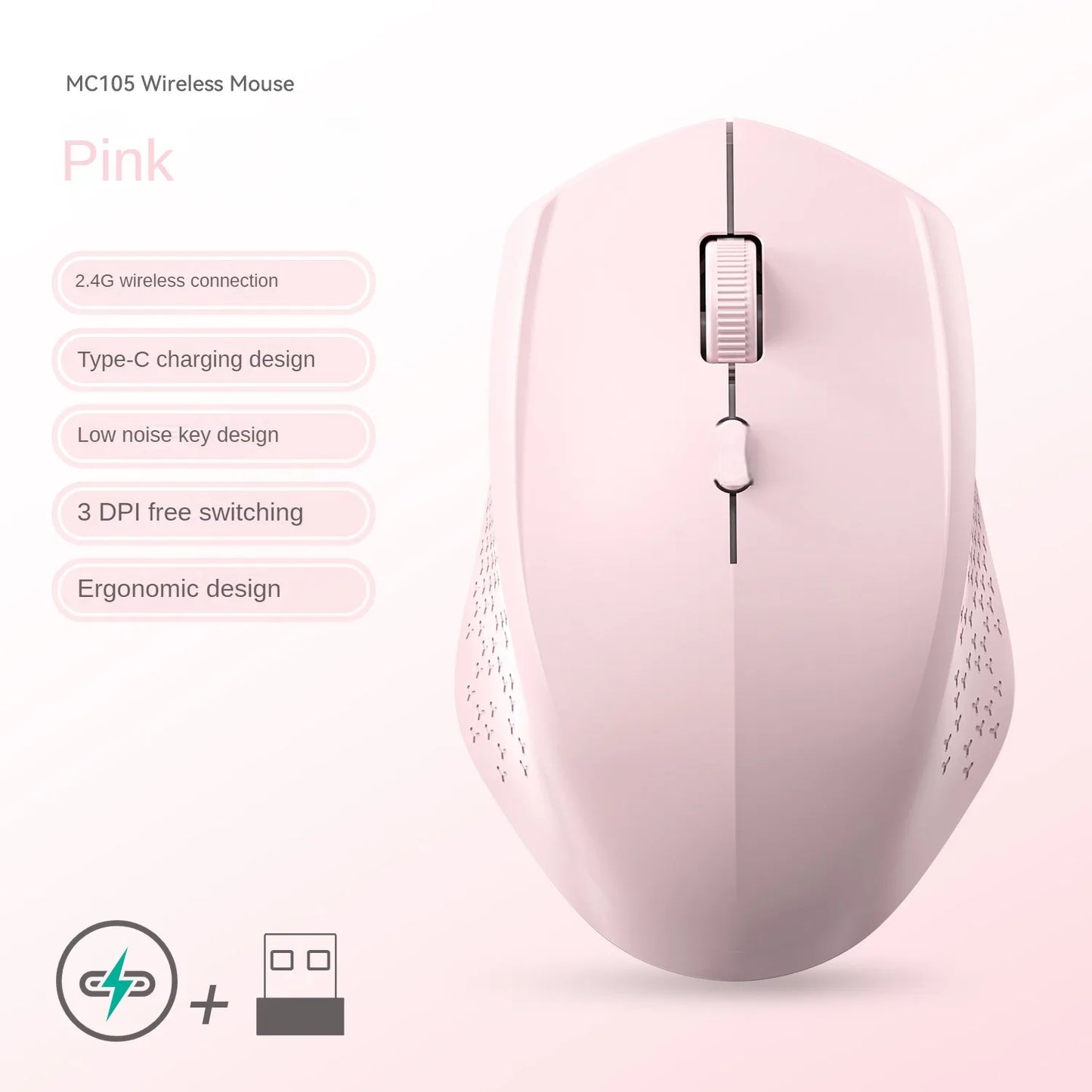 Souris Sans Fil Bluetooth 5.2 & 2.4G – Silencieuse | Rechargeable | 1600 DPI | PC & Mac