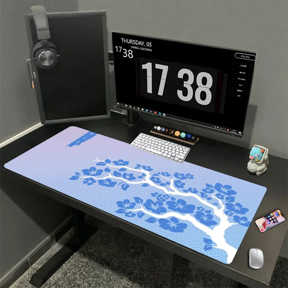 Tapis de souris XXL Sakura Japonais – Gaming & Bureau | Antidérapant | Design Fleurs de Cerisier