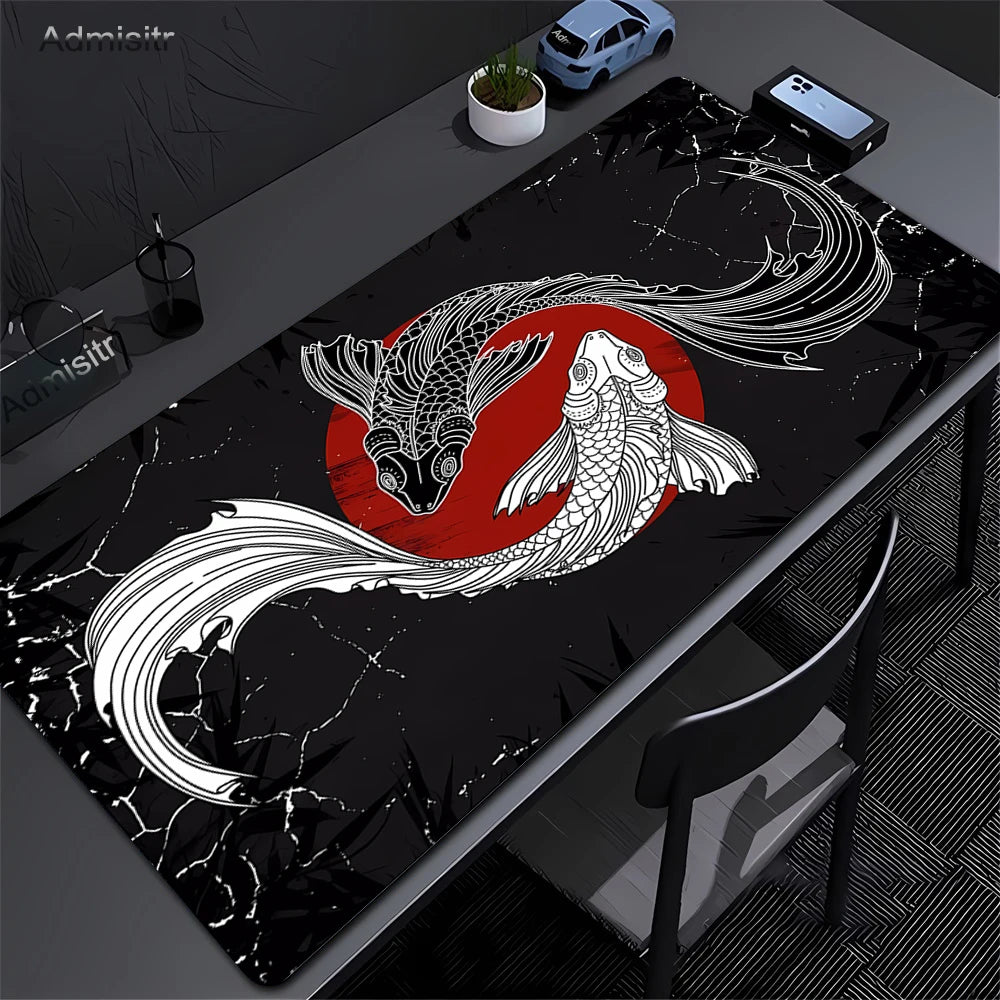 Tapis de souris XXL Japonais Koi – Gaming & Bureau | Antidérapant | Design Anime