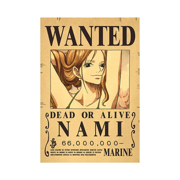 Affiches Wanted One Piece – Posters Vintage des Mugs de Primes